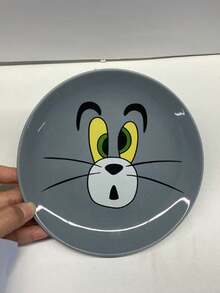 TOM & JERRY X Joivida 1 件陶瓷餐盘，适用于家庭、客厅、餐厅、厨房，可用作零食盘、糖果盘、甜点盘、沙拉碗、储物盘、蛋糕盘、水果盘、餐盘、碗，可盛放谷物、蔬菜、肉类、面包，适用于家庭聚会、派对、餐厅、野餐、婚礼庆典、派对服务托盘。