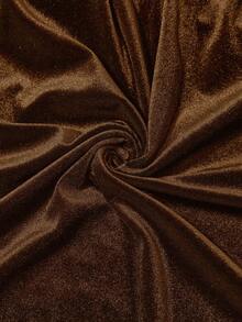 Cravure Váy tay bồng lưới nhung thanh lịch cỡ lớn cho nữ, thắt eo, thích hợp dự tiệc - màu nâu - Xem 5