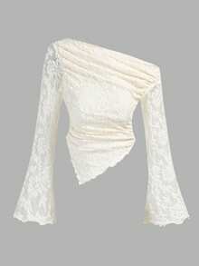 Firerie Kids Firerie Kids 少女休闲优雅露肩蕾丝T恤上衣