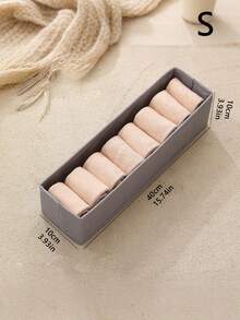 半件装亚麻布收纳盒，带透明窗口，适用于衣柜、卧室、家居收纳，白色T恤（女款）、黑色裤子（女款）、女士冬装、连衣裙、女士冬季服装、优雅女装、白色衬衫（女款）、长袖衬衫、白色连体裤（女款）、春季连衣裙、春季套装、春季服装、简约风、夏季上衣 - 灰色 - 查看 9