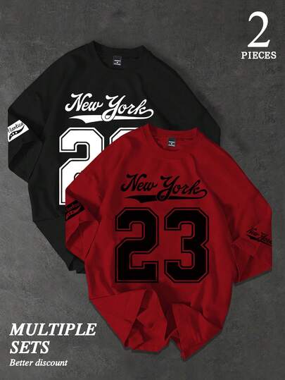 PAVTROS 2 piezas Camisetas de manga corta casuales de ajuste ceñido con estampado de letras de cuello redondo para hombres