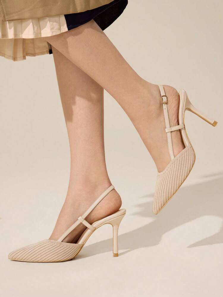 CUCCOO BASICS Women's Pointed Toe Buckle Design Fashionable High Heels, Versatile For Daily Wear For Christmas