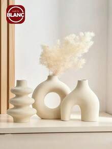 Haus Hana 現代圓形蒲葦花瓶 – 波西米亞風家居裝飾，適用於餐桌、婚禮、客廳及禮品 - 米色 - 查看 6