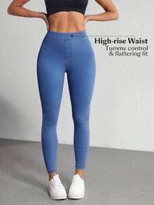 Flexra Quần Jeans Nữ Ôm Lưng Cao Đa Năng Thường Ngày - Rửa trung bình - Xem 4
