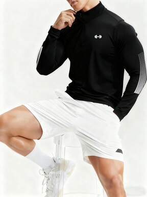 Manfinity Sport Polished جاكيت رياضية ضيقة مطبوعة بطبعة أومبري للرجال