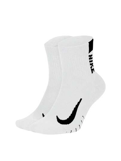 Nike 2 Pack Multiplier Unisex Running Socks White / Black