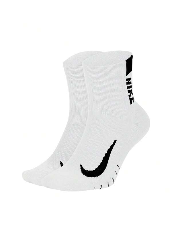 Nike 2 Pack Multiplier Unisex Running Socks White / Black