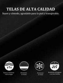 Pantalones casuales sueltos de pierna recta con plisados de cintura alta negros para mujeres, pantalones anchos de color liso, pantalones de mujer, textura, simple, casual, de moda y versátil - Negro - Ver 5