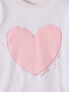 2pcs Tween GirlsMinimalist Long Sleeve Fleece Pajama Set Long Sleeve Pajama Sets For Teen Girls - Multicolor - View 5