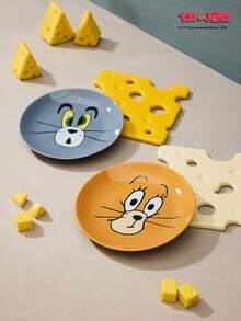 TOM & JERRY X Joivida 1 件陶瓷餐盘，适用于家庭、客厅、餐厅、厨房，可用作零食盘、糖果盘、甜点盘、沙拉碗、储物盘、蛋糕盘、水果盘、餐盘、碗，可盛放谷物、蔬菜、肉类、面包，适用于家庭聚会、派对、餐厅、野餐、婚礼庆典、派对服务托盘。 - 彩色 - 查看 2