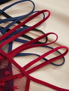 Charlaine 3pcs/Set Women Lace Patchwork Multi-Strap Thong Panties - Multicolor - View 4
