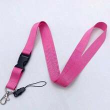 Solid Color Polyester Lanyard, Multi-Color Student ID/Work Badge Detachable Clips Strap Back To School - one-size - View 34