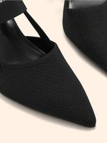 CUCCOO BASICS Women's Fashionable Elegant Charming Bow Rhinestone Decor Glitter Golden Pointed Toe Comfortable Party Banquet Pumps - Black - View 11