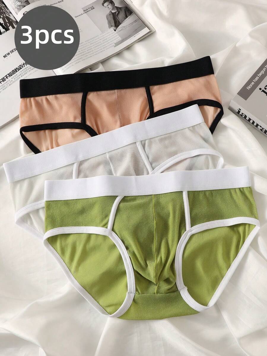 Velminro 男士撞色弹力腰带罗纹休闲三角裤