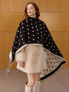 MOTF PREMIUM NEW POLKA DOT RAW TRIM SCARF - Black - View 7