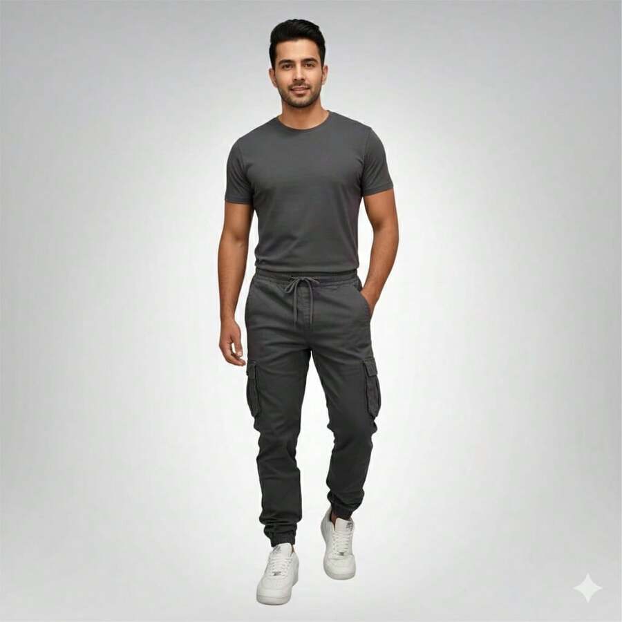 Jogger Cargo Para Hombre - Gris - Ver 1