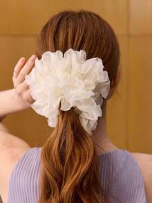 MOTF PREMIUM CHAMPAGNE FAUX SILK SCRUNCHIE - White - View 6