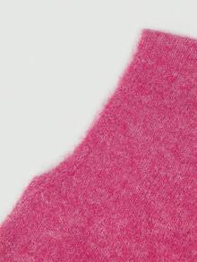 GlowEve 女士纯色圆领休闲百搭针织背心，秋冬季 - 玫紅色 - 查看 4