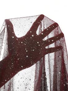 Elladie kids Vestido de Tule Vermelho Elegante e Vintage com Babados na Manga, Gola Redonda e Cintura Marcada, Adequado para Feriados como Halloween, Natal, Ano Novo, Primavera e Outono - Vermelho - Visão 8