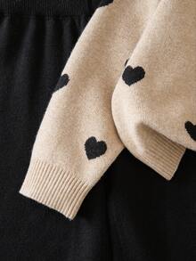 Genkimix Kids Young Girls Heart Pattern Knitted Sweater Long Sleeve Top And Leggings Set, Fashionable And Cute, Autumn/Winter Girls Sweater Sets Winter Young Girls Sets Two Pieces Pants Set Kids Girl Long Sleeves Outfits Girl S Spring And Autumn Suit Girl Knit Set Two Pieces Pants Set Girls Knit Set Knit Set Kids Knit Long Sleeve Set Sweater Set Girls Sweater Sets Winter Young Girls Sets Girl Clothes Autumn And Winter Clothes Girl Knit Set Little Girls Pants Set Girls Sweater Sets Winter Young Girls Sets 2pcs Set Toddler Girls Girl S Spring And Autumn Suit Girl Knit Set Girls Spring And Autumn Suit Girl Spring And Autumn Suit - Khaki - View 4