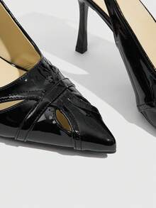 CUCCOO SZL Women's Pointed Toe Buckle Design Fashionable High Heels, Versatile For Daily Wear - Black - View 5