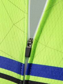 Gym Rark Maillot de ciclismo de manga larga con rayas fluorescentes verdes para hombre - Verde - Ver 6