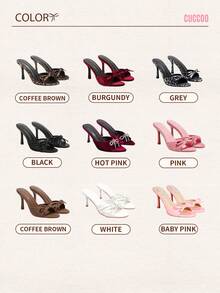 CUCCOO CHICEST Brown PU Women's Mule Pointed Toe High Heel Sandals Elegant Sandals Leopard Print Summer Shoes Summer Break Easter Prom Heels For Christmas Elegant Shoes Wedding Shoes Summer Shoes Bride Shoes - Coffee Brown - View 6