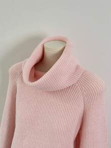 GlowEve 女士时尚高领长袖毛衣，腰部蝴蝶结阔腿裤两件套 - 淺粉色 - 查看 3