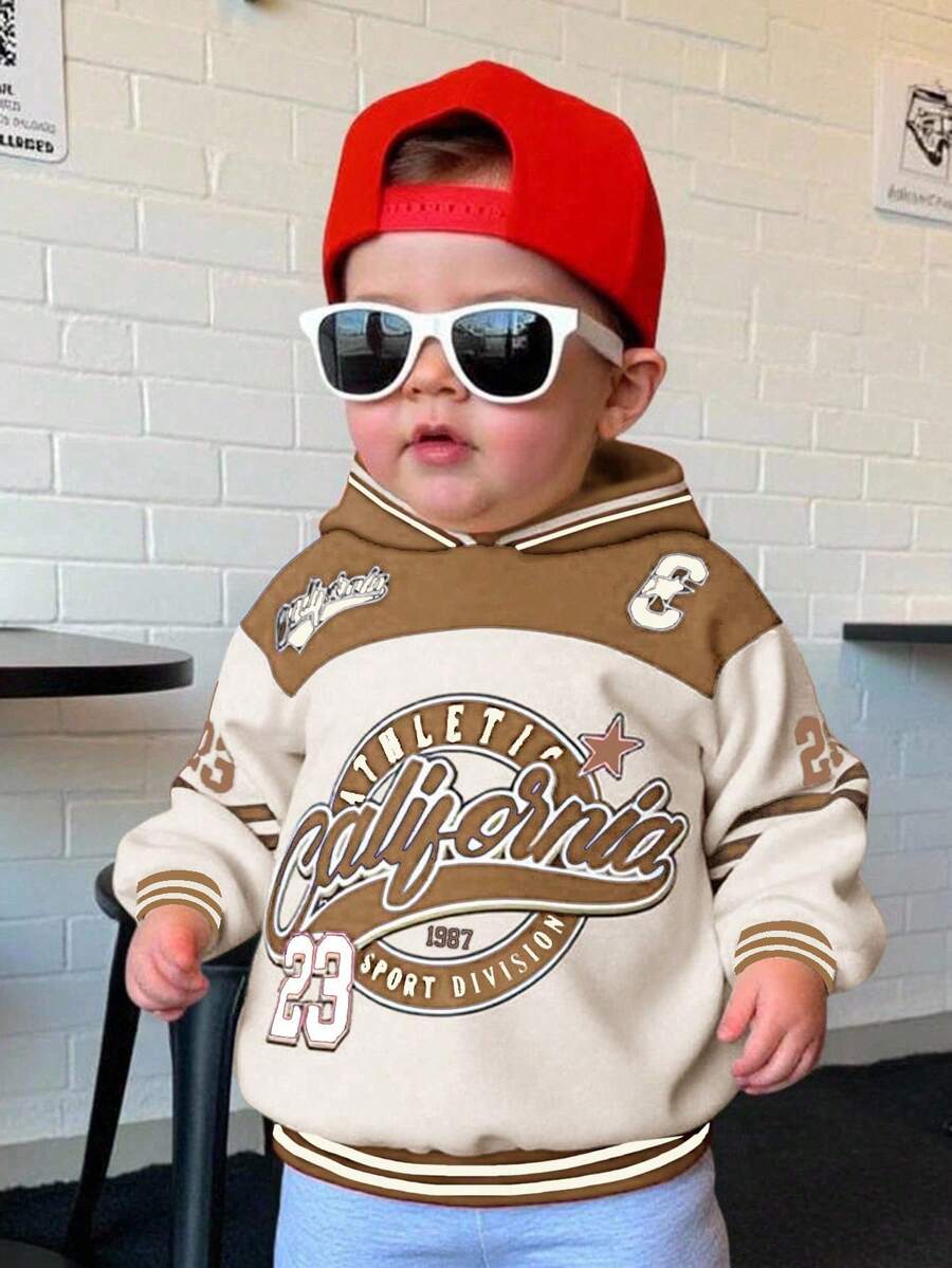 CALIFORNIA, Lässiger, locker sitzender, bequemer Strick-Kapuzenpullover für Kleine Jungen, geeignet für Herbst/Winter