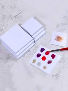 SHEIN 1Pc Nail Art Color Paper, Thickened And Removable Double-Sided Disposable Adhesive Paper, Multifunctional Waterproof Color Painting Adhesive Book Disposable Waterproof Nail Art Palette With Thick Double-Sided Adhesive, For Painting, Mixing, Waterproof Color Mixing Paper, Nail Art Tools,Back To School,School Supplies - Multicolor - View 13