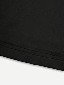 4件套少女纯色短袖T恤，黑色，可叠穿或单穿，休闲时尚 - 黑色 - 查看 4