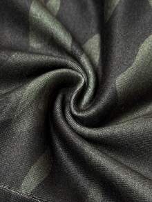 Whyspr 大码休闲迷彩印花前拉链长袖T恤 - 彩色 - 查看 6