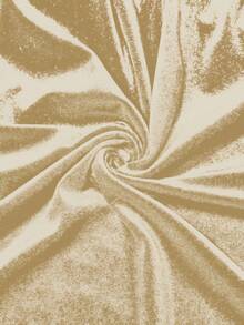 Cravure 大码女式网纱天鹅绒优雅泡泡袖连衣裙，收腰设计，适合派对穿着 - 杏色 - 查看 9