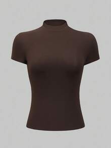 Franclia Áo thun nữ tay ngắn cổ cao, kiểu dáng cơ bản thoải mái, bán chạy nhất mùa xuân hè - Nhiều màu - Xem 5