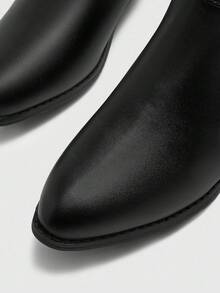 CUCCOO BIZCHIC Women's New Round Toe Anti-Slip Thick Heel Retro Style Short Boots, European And American Boots, Black Ankle Boots, Low Heel For Christmas