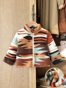 Vintaside Kids Áo khoác thời trang cổ cao tay dài thu đông cho bé trai, thích hợp cho các chuyến du lịch ngoài trời hoặc mua sắm hàng ngày - Nhiều màu - Xem 7
