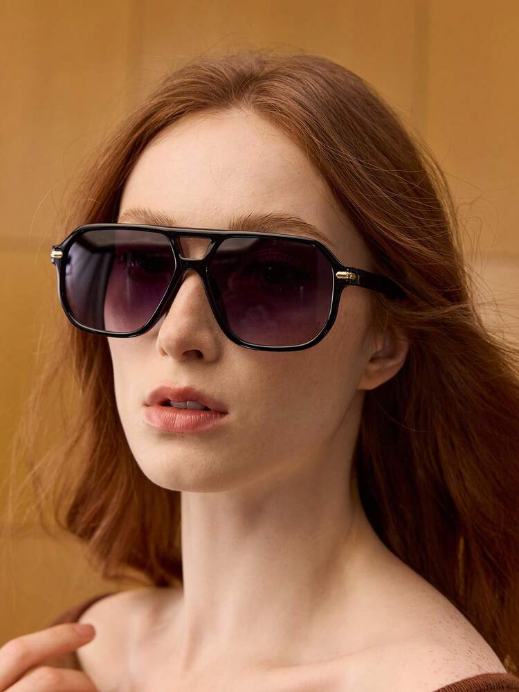 Óculos de Moda Grandes de Armação Retrô Estilo Aviador com Estampa de Onça