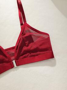 4 قطع من حمالات الصدر الشفافة المريحة ذات الكأس المثلثي مع إغلاق أمامي للنساء - متعدد الألوان - مشاهدة 4