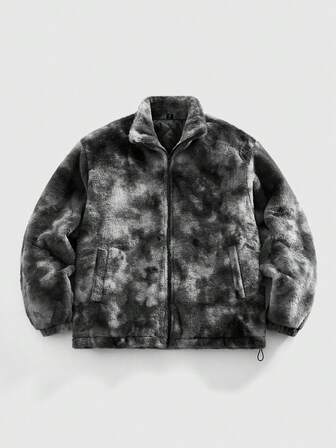 Street Life Chaqueta casual de forro polar con cuello, cremallera y bolsillo, adecuada para otoño/invierno para hombres