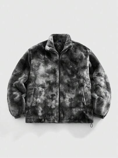 Street Life Chaqueta casual de forro polar con cuello, cremallera y bolsillo, adecuada para otoño/invierno para hombres