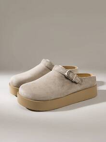 Solecia Giày đế xuồng đơn giản, dễ mang, dễ đi lại, tiện dụng hàng ngày cho nữ - Màu be - Xem 2