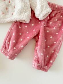 Newborn Baby Girl Cute Fluffy Long Sleeve Casual Pajama Set, Autumn/Winter - Multicolor - View 4
