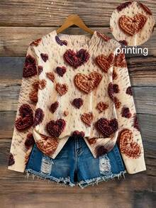 EMERY ROSE Plus Size Vintage Casual Jacquard Embroidered Fitted Long Sleeve Knit Pullover Sweater - Multicolor - View 1