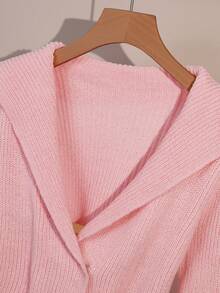 GlowEve Early Autumn/Winter New Knitted Cardigan, Unique Design, High-End Feel, Waist Cinched, Pink Women's Sweater Fall Cloth For Women - Pink - View 3