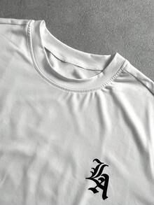 Manfinity ZONE917 Áo thun nam tay ngắn in chữ, dáng rộng, thoải mái, đa năng cho mùa hè, phong cách thập niên 2000 - trắng - Xem 2