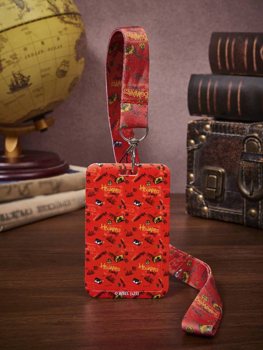 HARRY POTTER X SHEIN 1个卡通图案红色背景印花织带硬卡套 - 紅色 - 查看 1