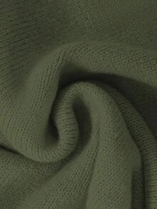 GlowEve Women's Blue Sweater, New Autumn/Winter Metal Button Asymmetrical Closure Cardigan, Versatile & Minimalist Design For Commuting - Army Green - View 4