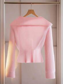 GlowEve Early Autumn/Winter New Knitted Cardigan, Unique Design, High-End Feel, Waist Cinched, Pink Women's Sweater Fall Cloth For Women - Pink - View 2