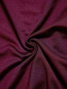 Elaquor Plus Size Women Casual Solid Color Long Sleeve Ruffle Waist Dress - Violet Purple - View 7