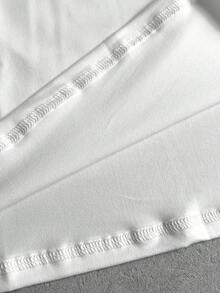 Manfinity ZONE917 Áo thun nam tay ngắn in chữ, dáng rộng, thoải mái, đa năng cho mùa hè, phong cách thập niên 2000 - trắng - Xem 4